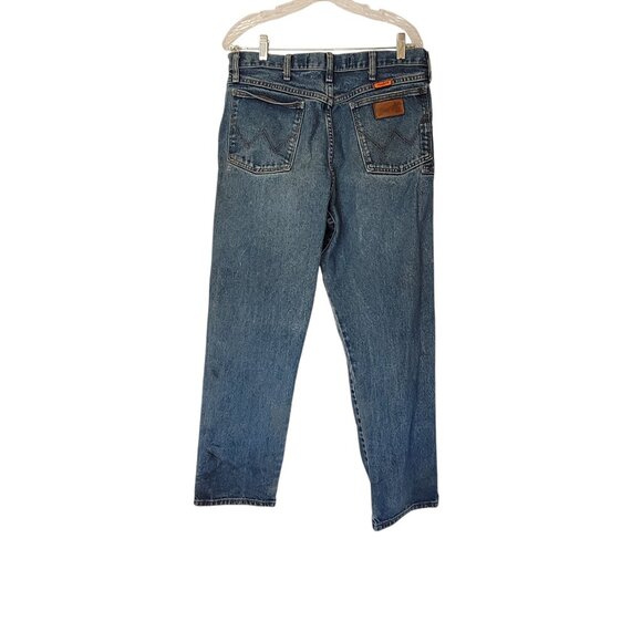 Wrangler FR Jeans Mens 34X32 Distressed HRC2 2112 Straight Leg Fire Resistant - Picture 4 of 6